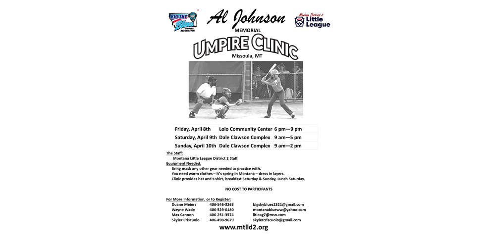 Al Johnson Memorial Umpire Clinic is Back!